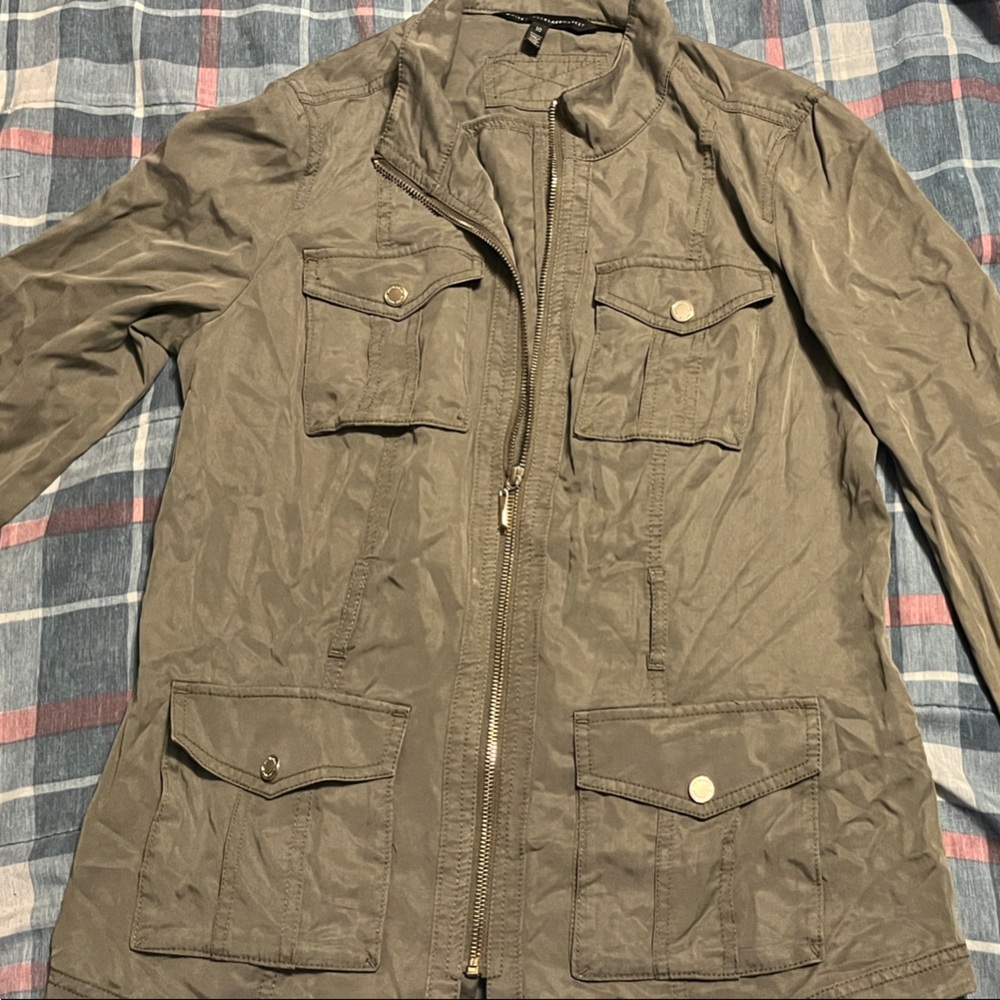 White House Black Market Khaki Military Jacket